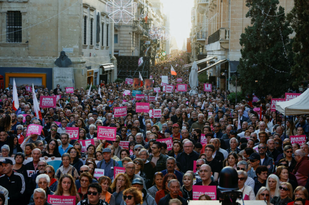 Malta Valletta abortion law protest