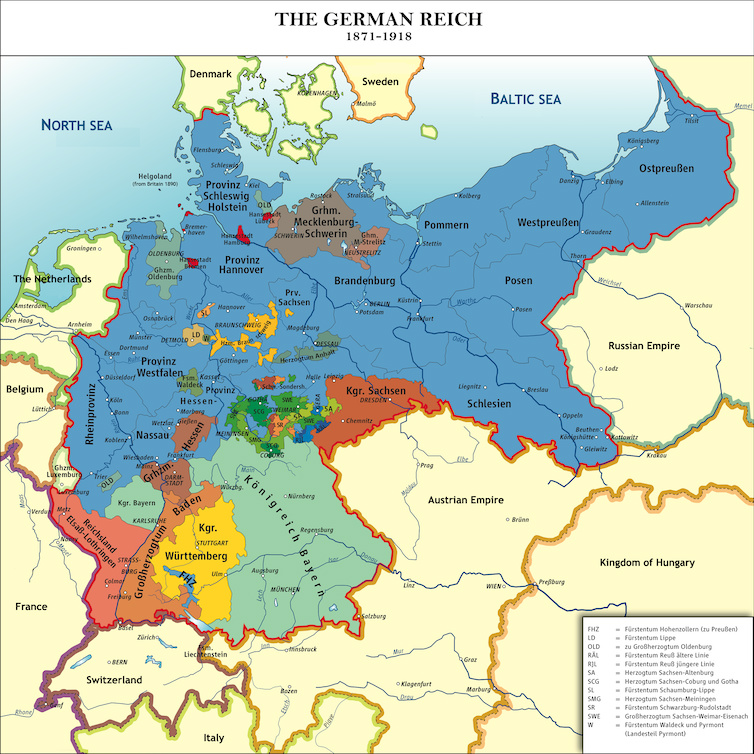 Map of the German Reich 1871 1918