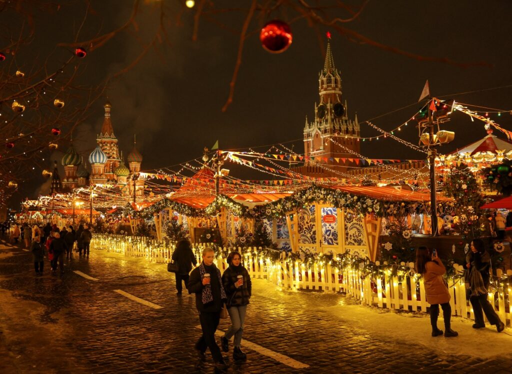 Russia Moscow Christmas market