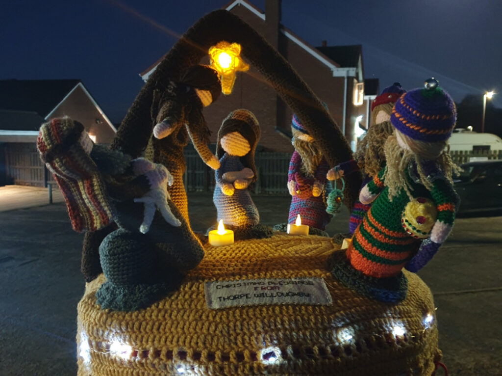 UK Post Box toppers nativity scene