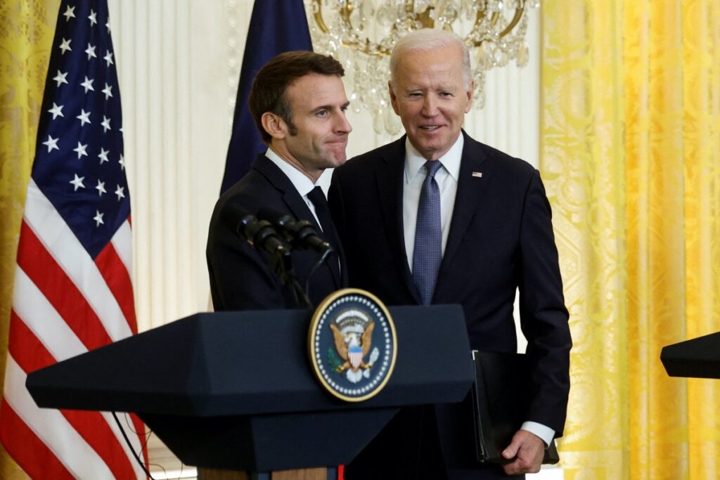 US White House Emmanuel Macron and Joe Biden
