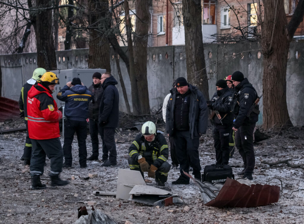 Ukraine Kyiv downed drone