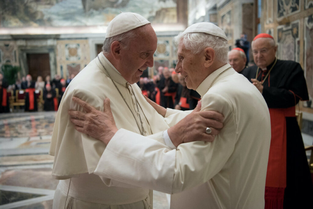 Vatican Pope Francis and former Pope Benedict