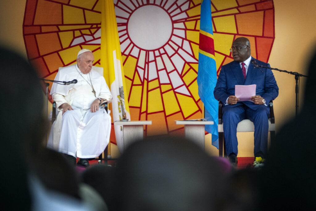 DRC Kinshasa Pope Francis and President Felix Antoine Tshisekedi Tshilombo