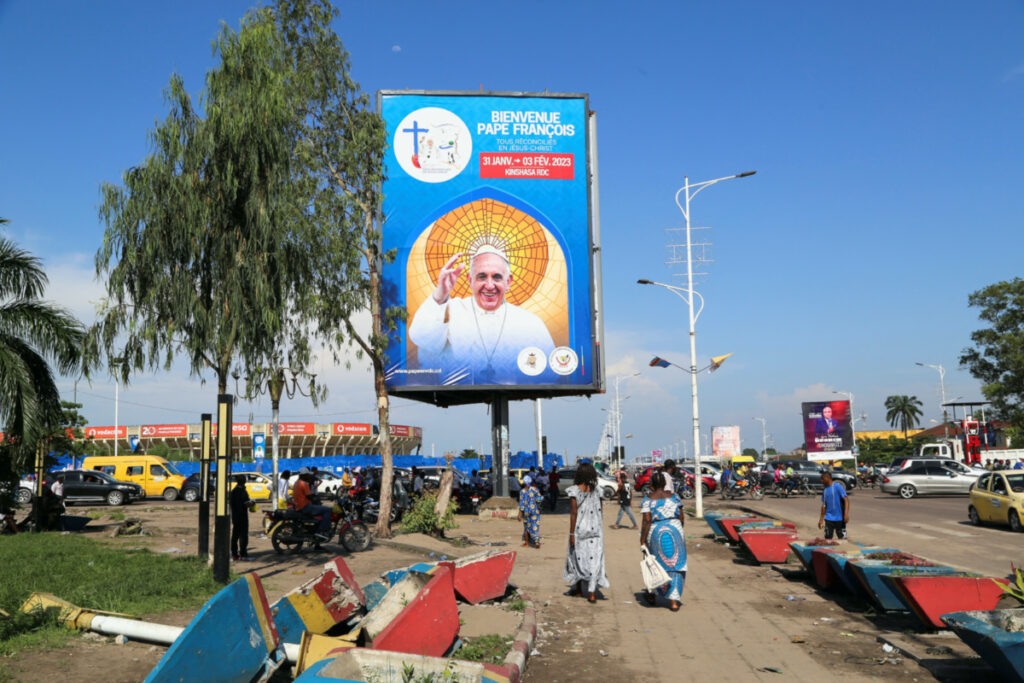 DRC Kinshasa papal billboard
