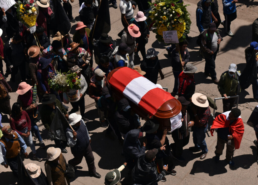 Peru Juliaca protestor funeral