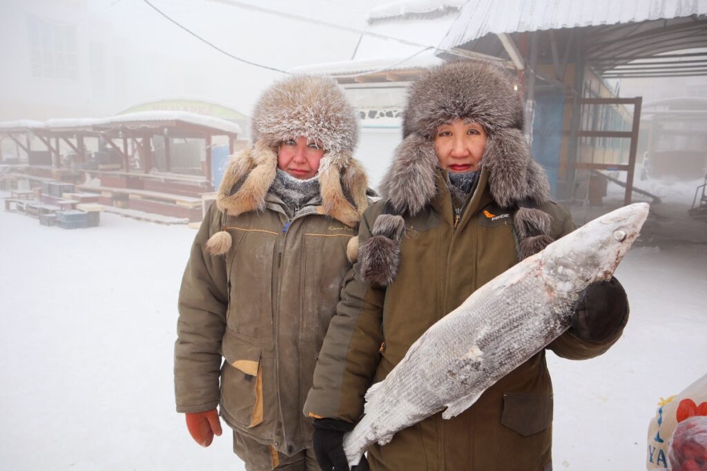 Russia Yakutsk fish vendors