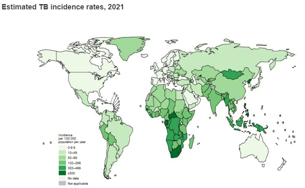 TB incidence map 2021