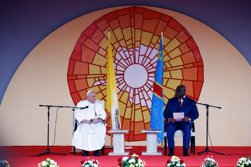 DRC Kinshasa Pope Francis and President Felix Tshisekedi