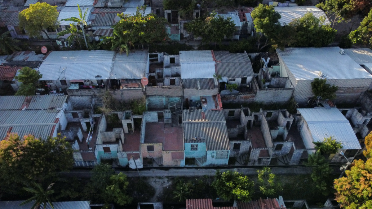 General view of homes abandoned by families who fled after being threatened by gang members according to authorities, at La Campanera neighborhood, in Soyapango, El Salvador February 6, 2023. REUTERS/Jose Cabezas