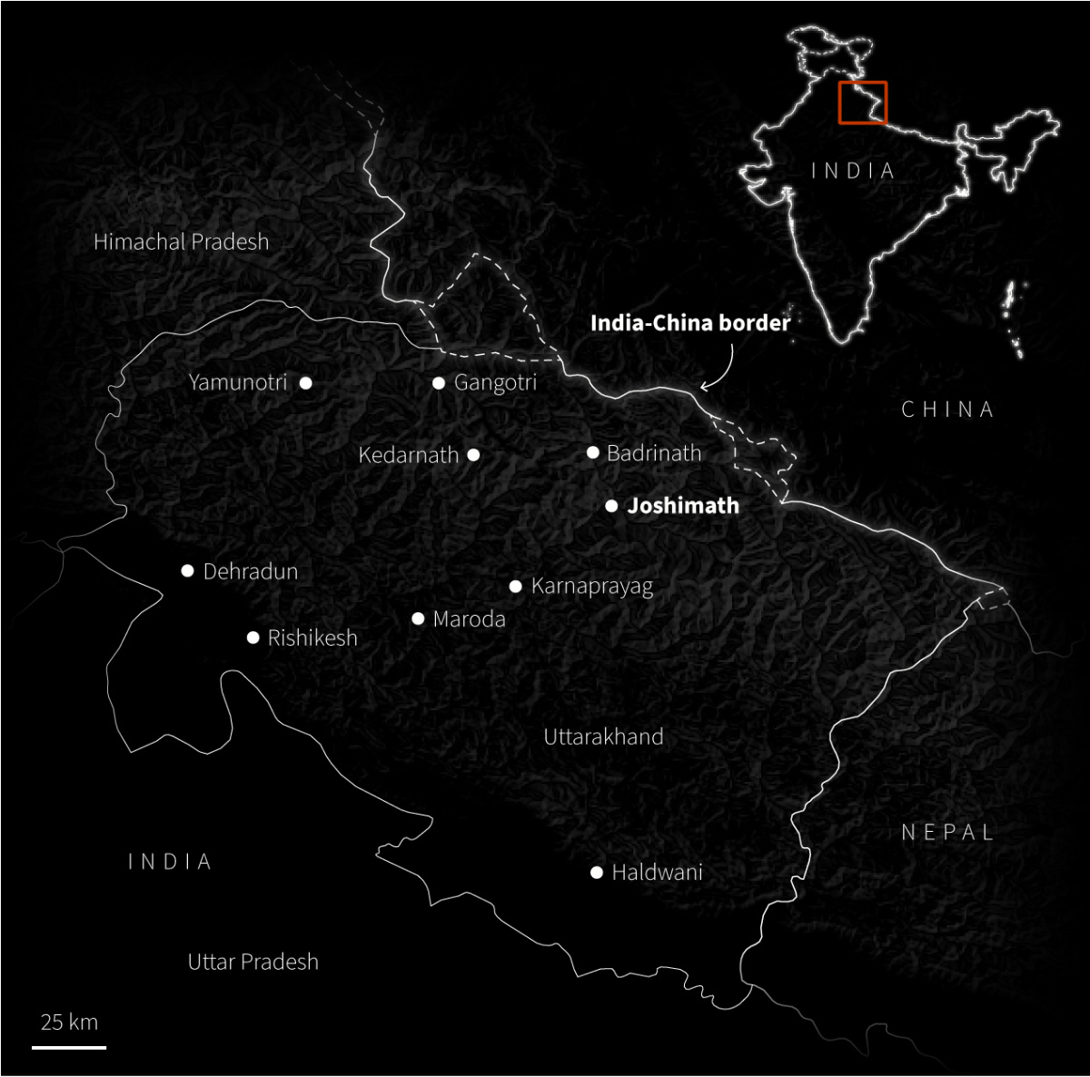 Graphic India China border