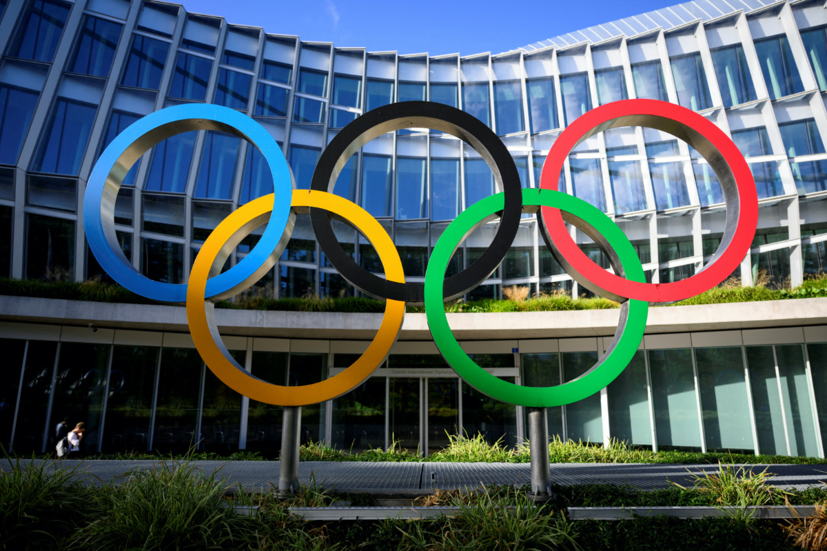 Olympic Rings are pictured in front of The Olympic House, headquarters of the International Olympic Committee in Lausanne, Switzerland September 8, 2022