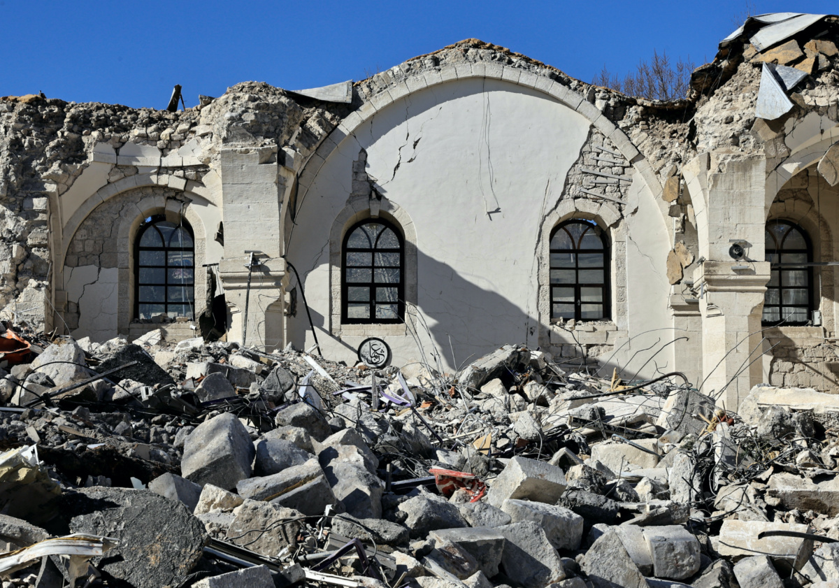 A general view of the damaged Ulu Cami mosque, in the aftermath of a deadly earthquake in Adiyaman, Turkey February 17, 2023. 