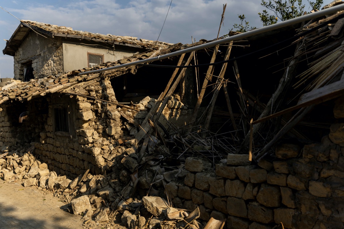 A view of a damaged house in Vakifli, the last Armenian village in Turkey, in the aftermath of the deadly earthquake in Samandag, Turkey, February 24, 2023. 