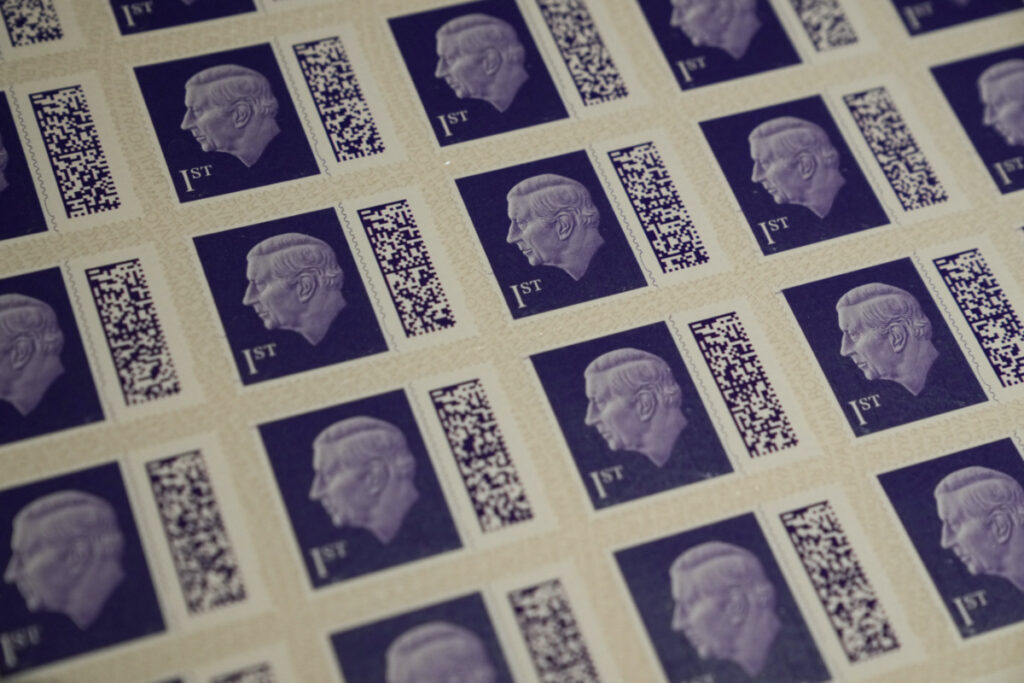Britain's Royal Mail presents the new King Charles definitive stamp at the Postal Museum, in London, Britain February 7, 2023. REUTERS/Maja Smiejkowska