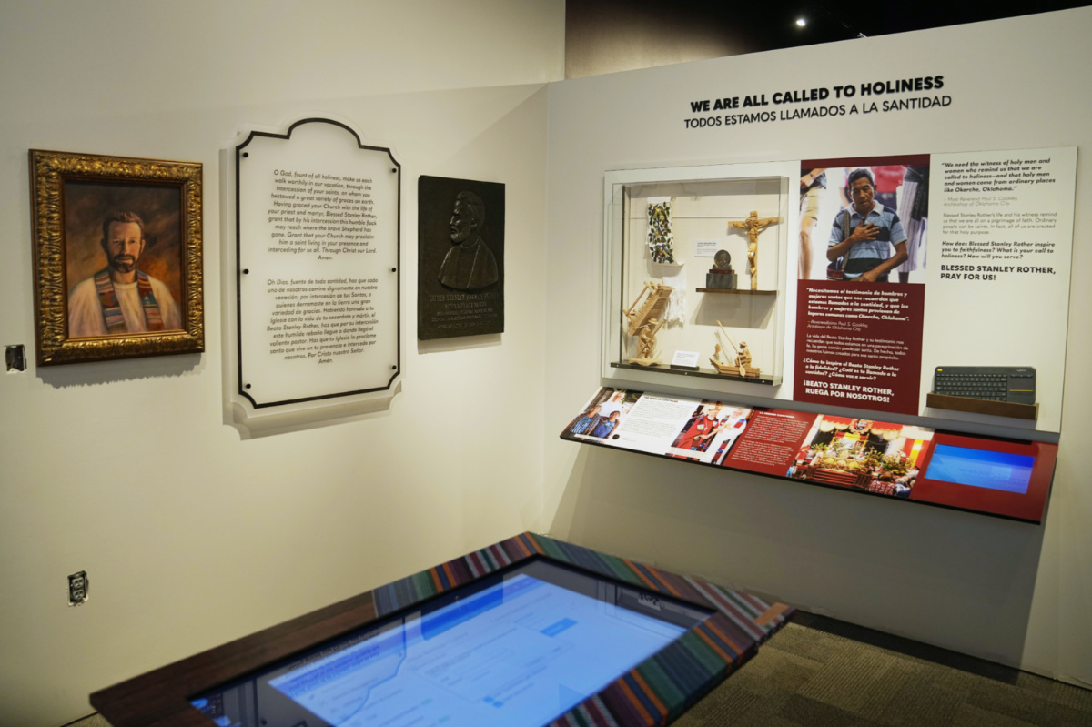 A display in the museum that is part of the The Blessed Stanley Rother Shrine is pictured Thursday, Feb. 2, 2023, in Oklahoma City. 