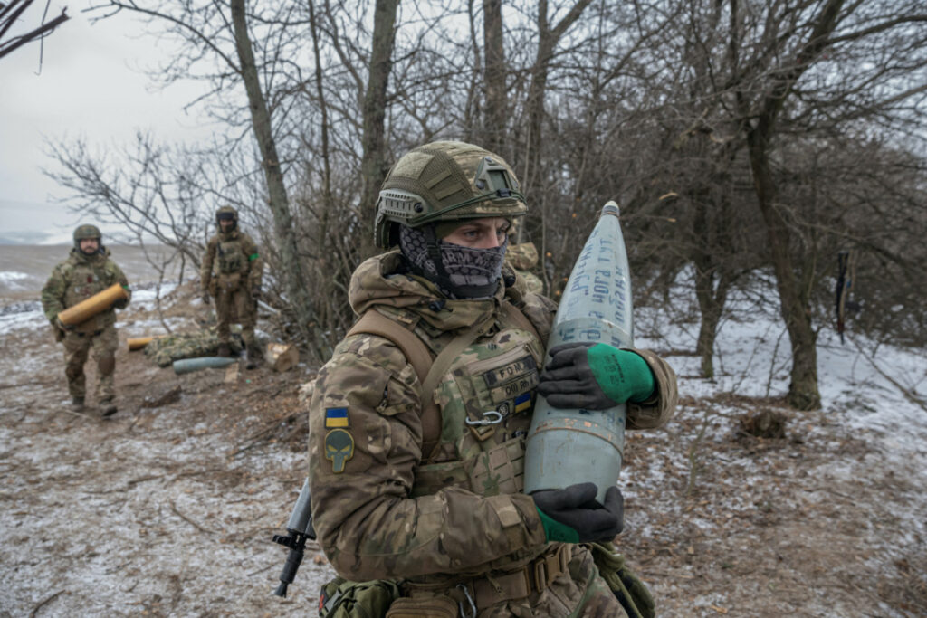 Ukraine - Donetsk - Ukrainian servicemen near Bakhmut