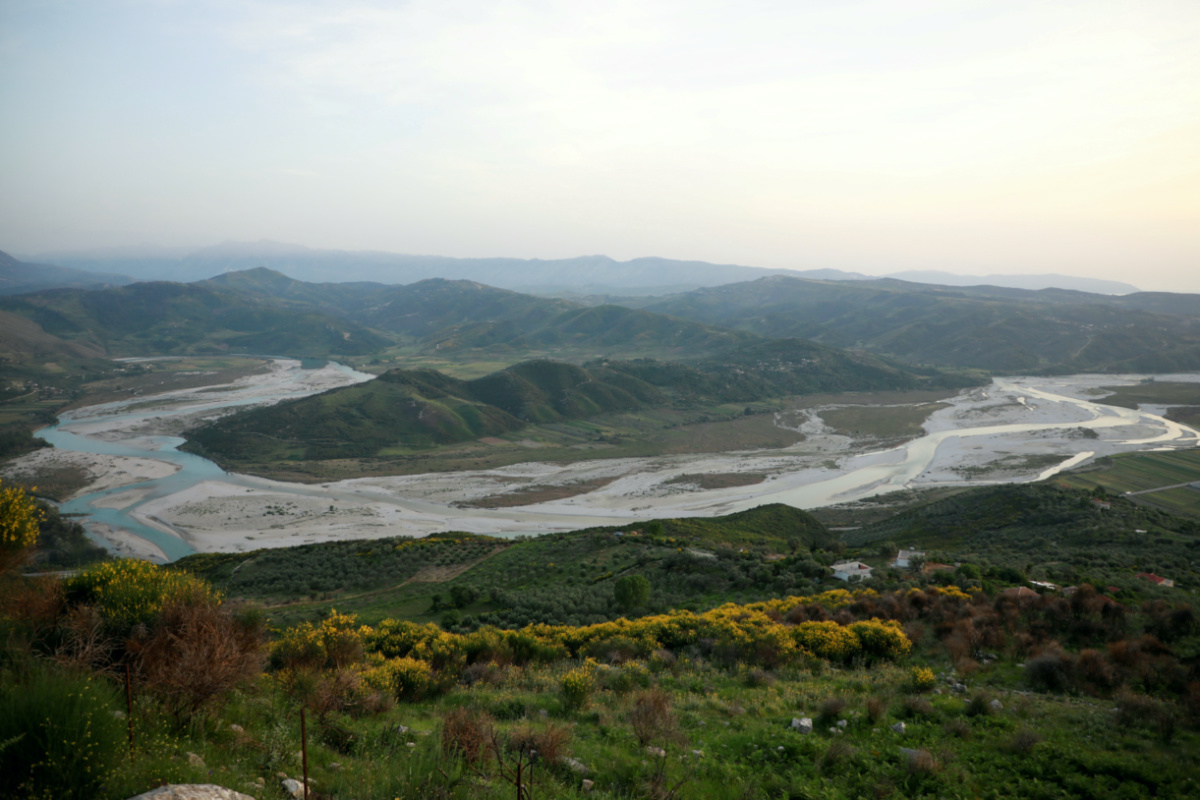 A general view of  Vjosa river, which environmentalists call 'the last wild river in Europe', in Bylis, Albania May 23, 2021. 