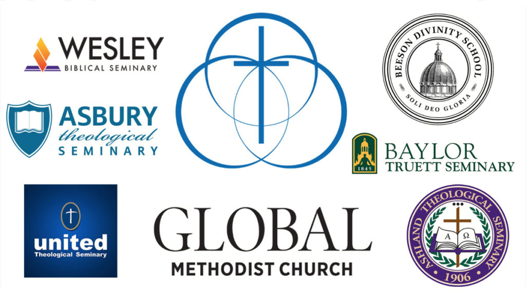 The six schools approved as Recommended Educational Institutions by the Global Methodist Church. Courtesy images