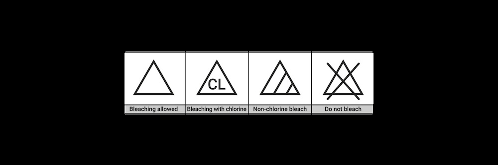 Laundry symbols bleaching care