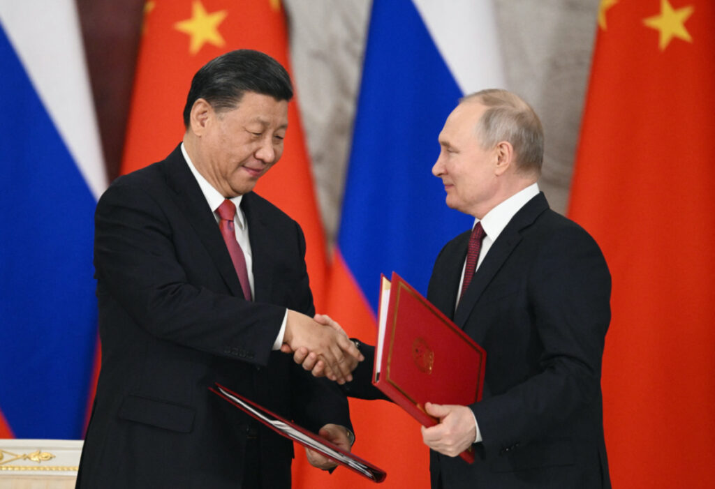Russian President Vladimir Putin and Chinese President Xi Jinping attend a signing ceremony at the Kremlin in Moscow, Russia, on 21st March, 2023.