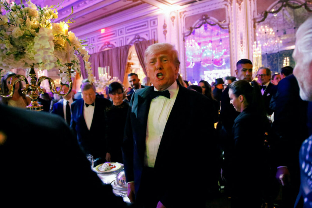 Former US President Donald Trump, who announced a third run for the presidency in 2024, hosts a New Year's Eve party at his Mar-a-Lago resort in Palm Beach, Florida, US, on 31st December 2022.