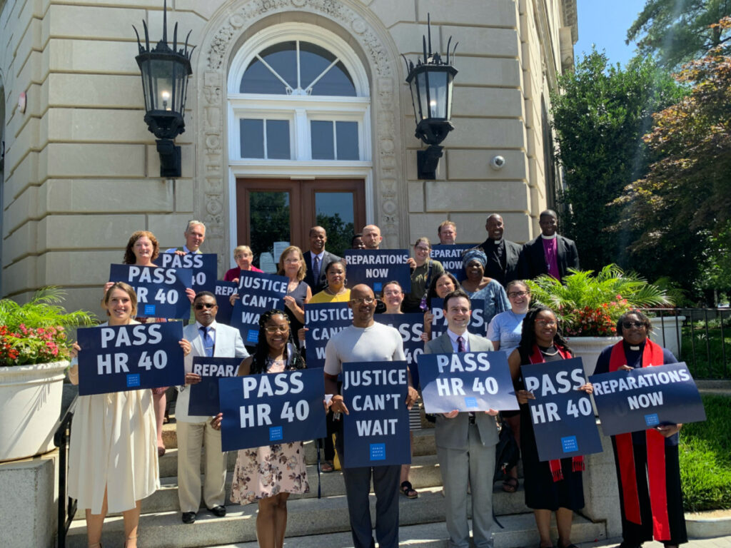 Faith leaders gather to express their support for H.R. 40, establishing the Commission to Study and Develop Reparation Proposals for African-Americans, July 13, 2021, in Washington, D.C.