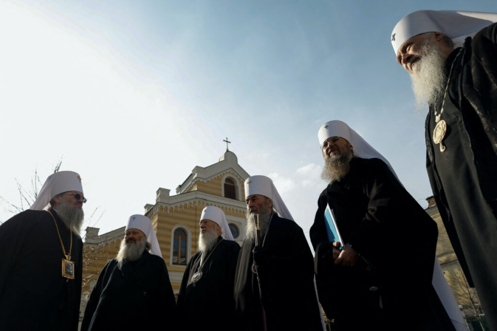 Delegation of the Ukrainian Orthodox Church branch loyal to Moscow, led by Metropolitan Onufriy, wait for a possible meeting with Ukraine's President Volodymyr Zelenskiy to discuss the Kyiv Pechersk Lavra monastery issue, amid Russia's attack on Ukraine, in Kyiv, Ukraine, on 20th March, 2023