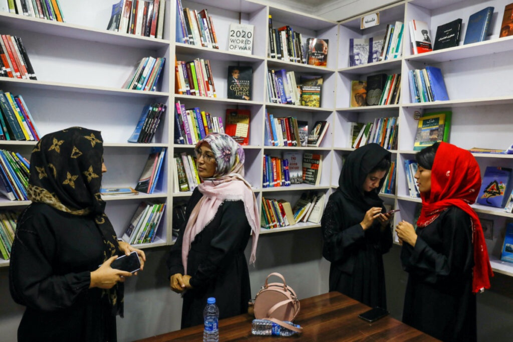 Afghan women attend the inauguration of women's library in Kabul, Afghanistan, on 24th August, 2022.