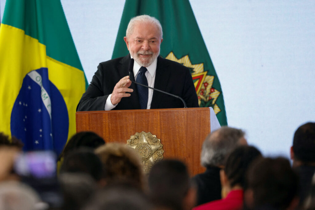 Brazil's President Luiz Inacio Lula da Silva speaks during a launching ceremony of National Program for Public Security with Citizenship at the Planalto Palace in Brasilia, Brazil, on 15th March, 2023.