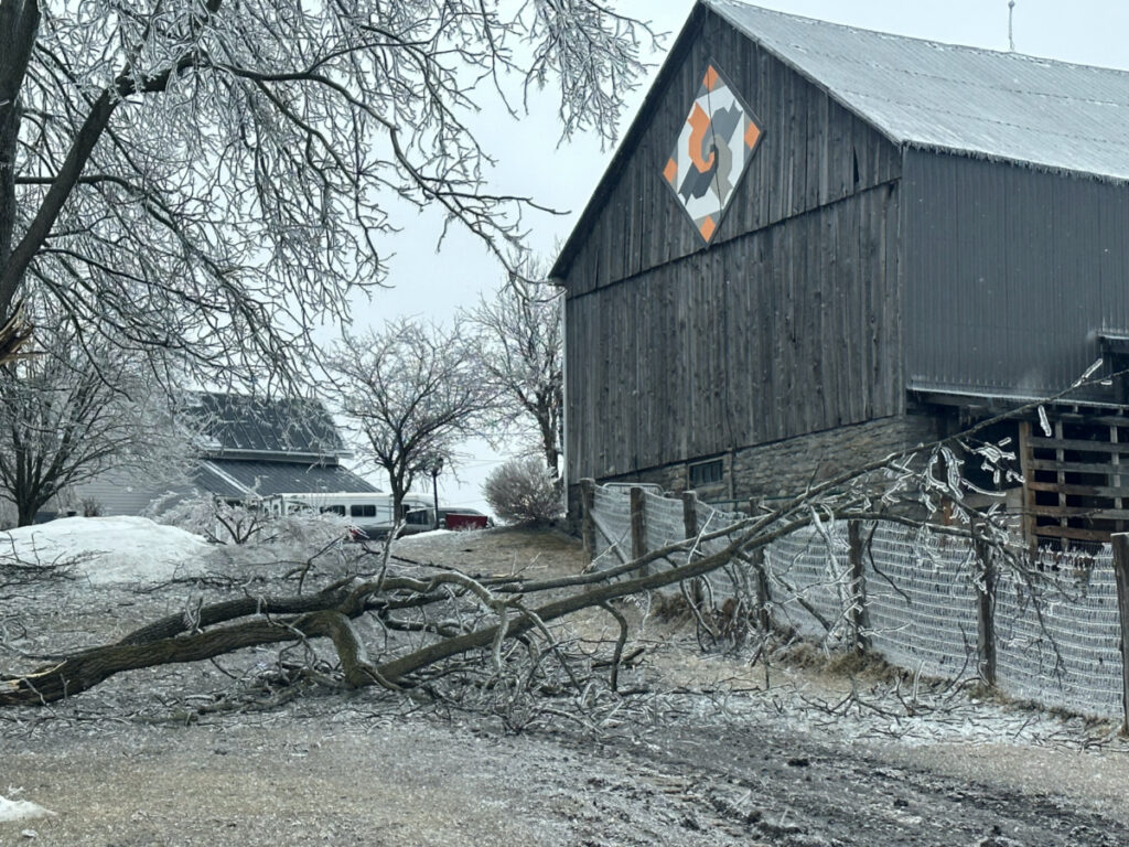 A view shows the landscape after an ice storm, in Apple Hill, Ontario, Canada, on 6th April, 2023