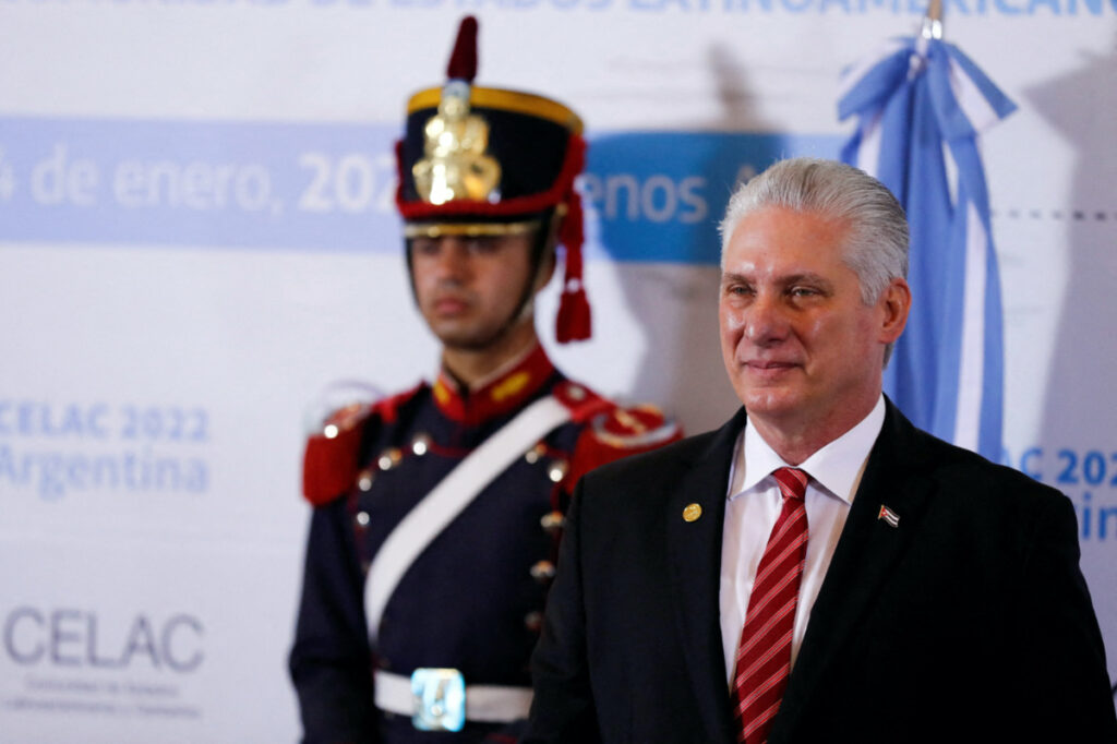 Cuba's President Miguel Diaz-Canel attends the 7th Heads of State and Government Summit of the Community of Latin American and Caribbean States, in Buenos Aires, Argentina, on 24th January, 2023.