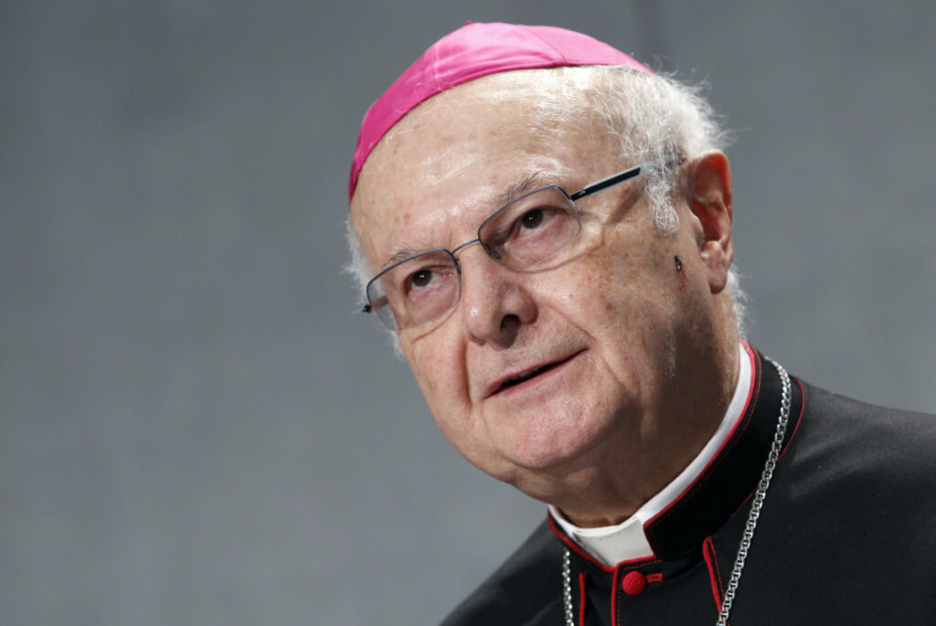Archbishop Robert Zollitsch, then chairman of the German Episcopal Conference, speaks during a press conference at the Vatican, on Monday, 14th October 2013