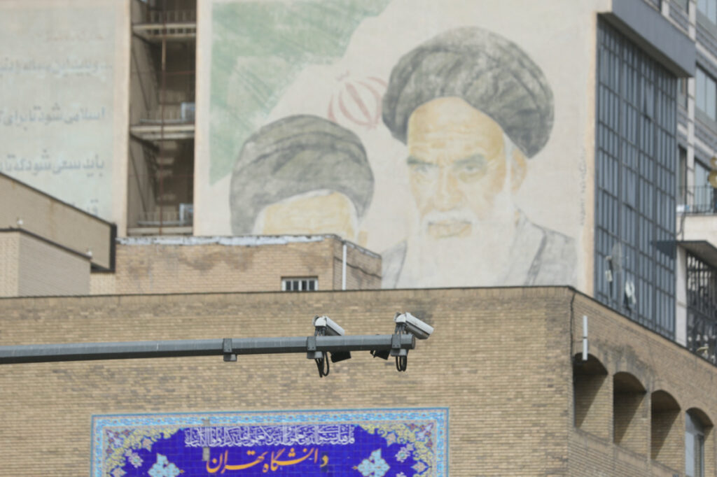 A CCTV camera is seen in a street in Tehran, Iran, on 9th April, 2023.