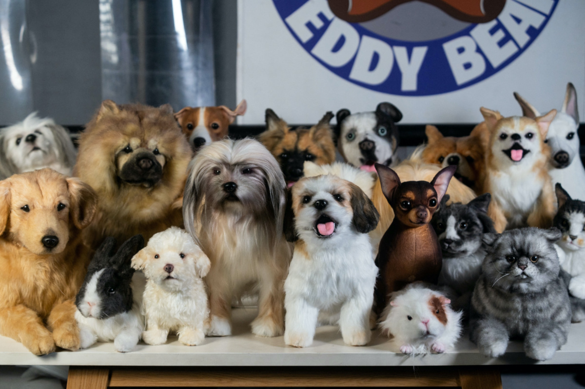 Realistic pet plushies are displayed at the Pampanga Teddy Bear Factory, in Angeles City, Pampanga province, Philippines, on 10th March, 2023