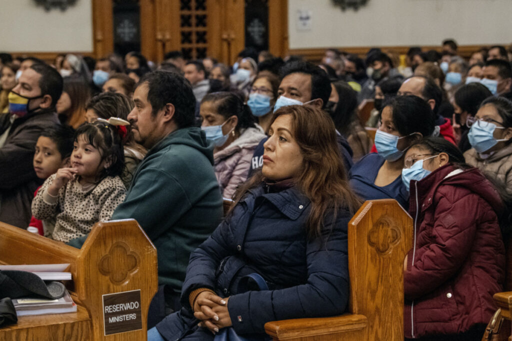 Parishioners attend Mass at Our Lady of Sorrows Catholic Church in the Queens borough of New York on Sunday, on 8th May, 2022
