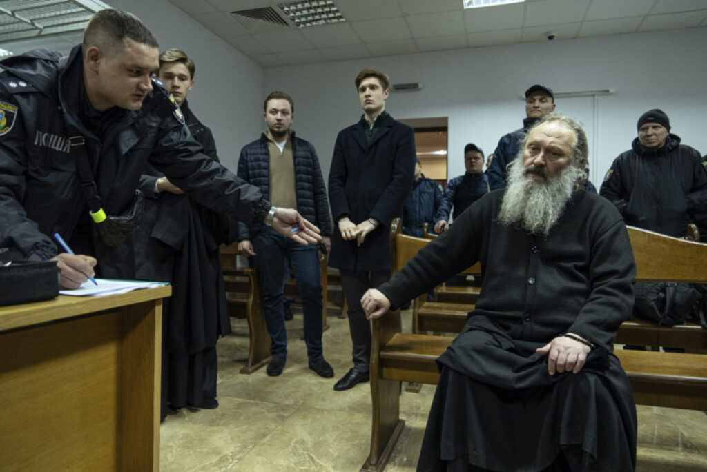 Metropolitan Pavel, the abbot of the Kyiv-Pechersk Lavra monastery waits for the court decision in Kyiv, Ukraine, Saturday, on 1st April, 2023.