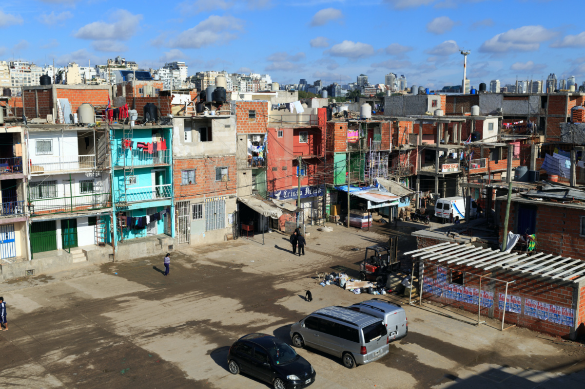 View of slums of Buenos Aires called Villa 31, Buenos Aires, Argentina,