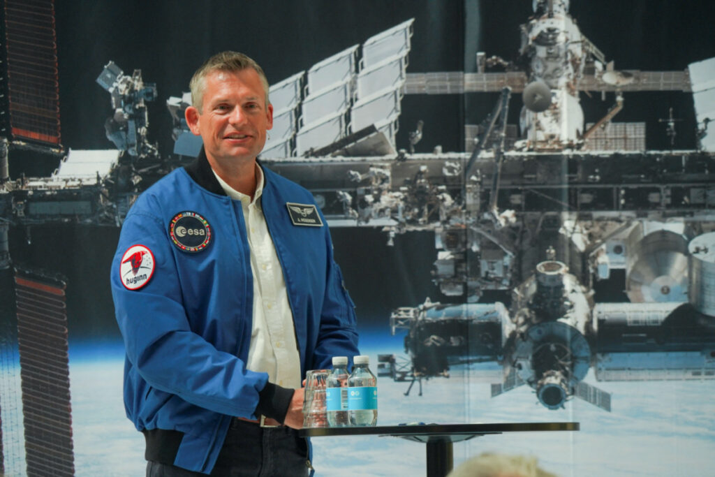 Danish astronaut Andreas Mogensen speaks at a kick-off event for the Huginn space mission in Copenhagen, Denmark, on 22nd May, 2023.