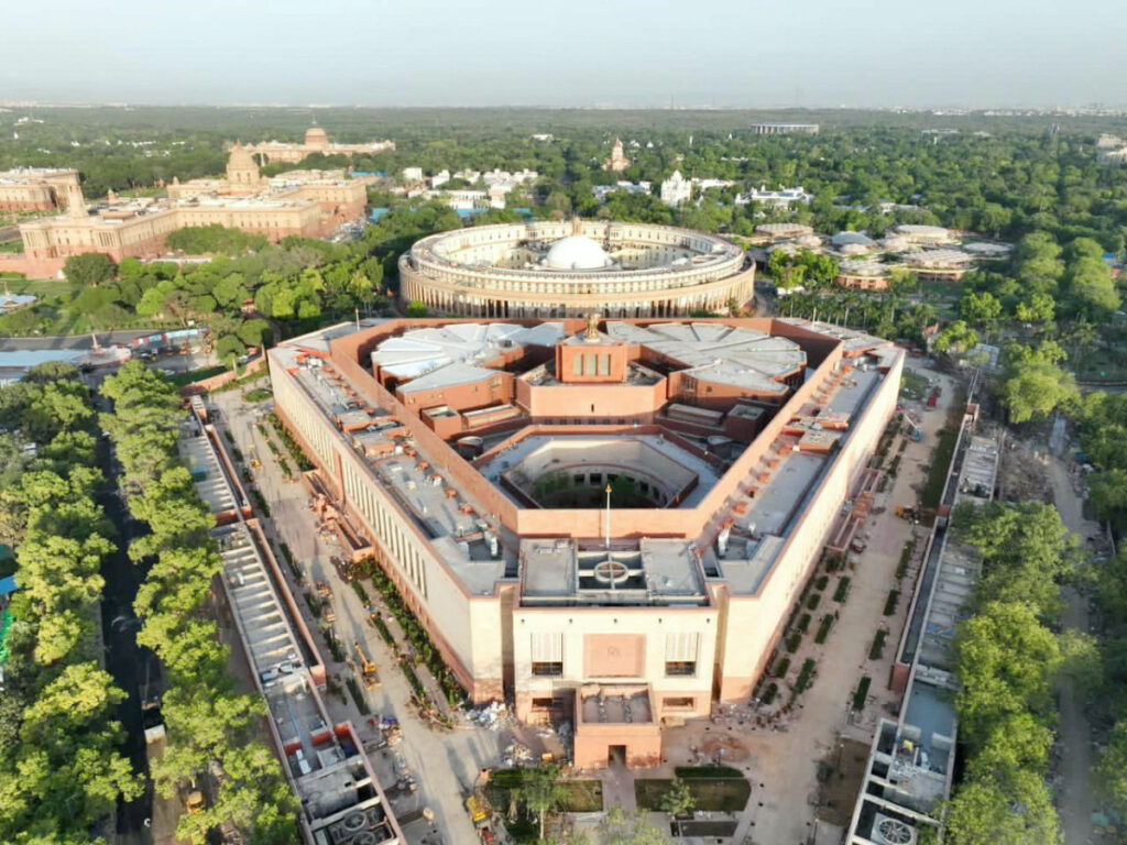 A view of India's new parliament building in New Delhi, India, on 27th May, 2023.