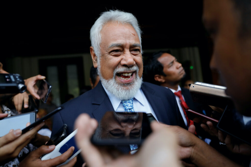 Former president of East Timor Xanana Gusmao talks to journalists after a meeting with Indonesian Coordinating Minister of Politics, Law, and Security Affairs Wiranto (not pictured) in Jakarta, Indonesia, on 22nd July, 2019