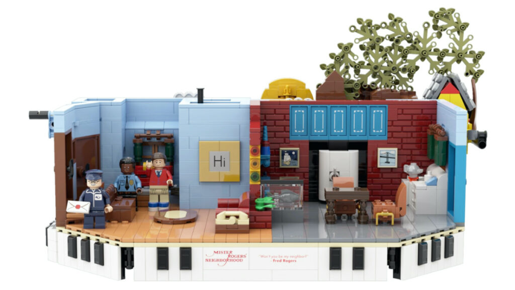 A preview look at the lego set inspired by Mr Rogers.