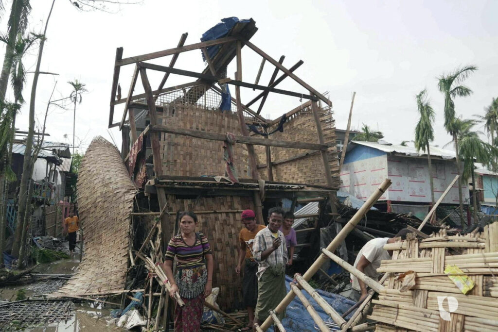 A view of the damage caused by Cyclone Mocha in Sittwe, Myanmar in this handout image released on 17th May, 2023.