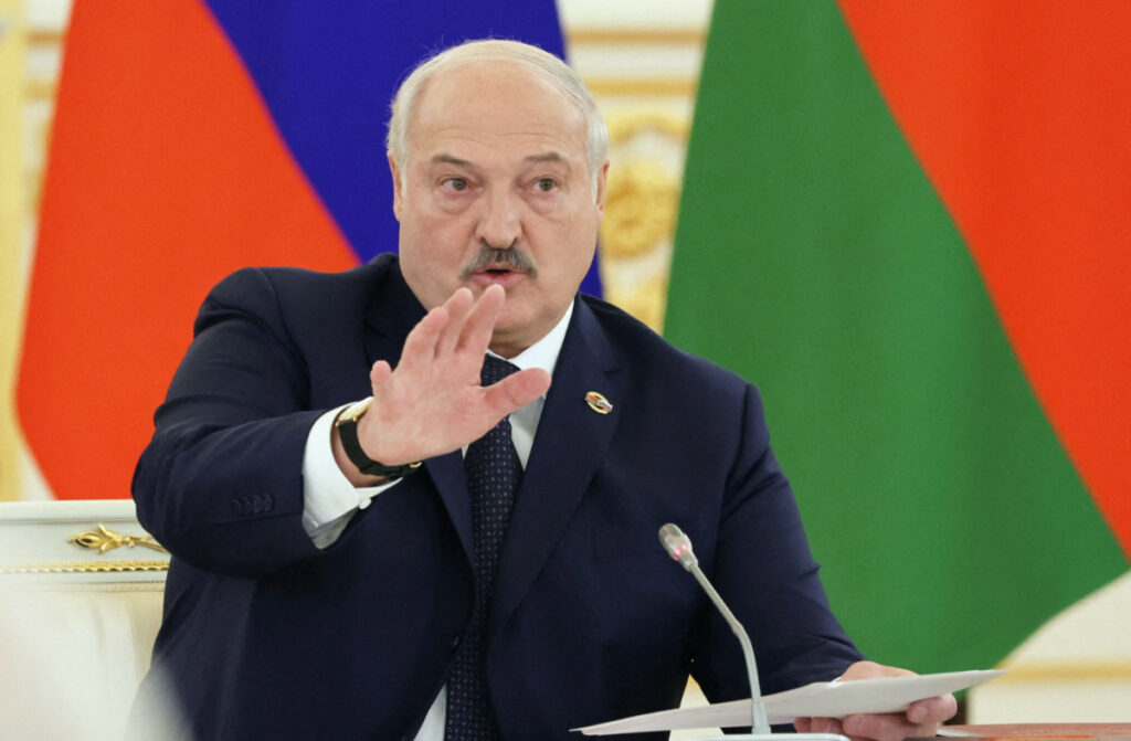 Belarusian President Alexander Lukashenko attends a meeting of the Supreme State Council of the Union State of Russia and Belarus at the Kremlin in Moscow, Russia, on 6th April, 2023.