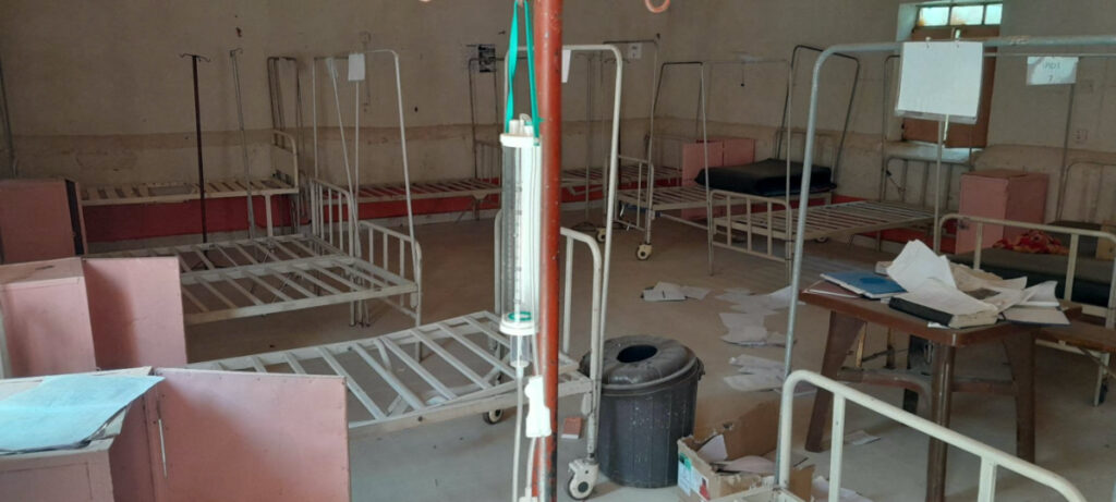 A view of the interiors of El Geneina Educational Hospital in El Geneina, West Darfur, Sudan, in this picture released on 10th May, 2023 and obtained from social media.