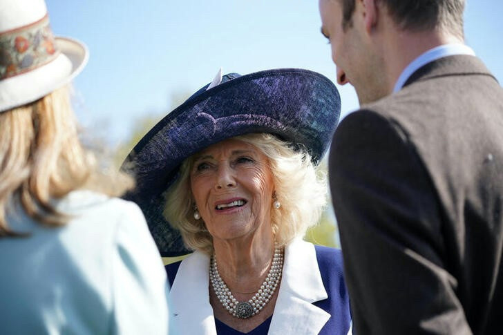Britain's Camilla, Queen Consort attends a Garden Party in celebration of King Charles' coronation, at Buckingham Palace, London, Britain, on 3rd May, 2023