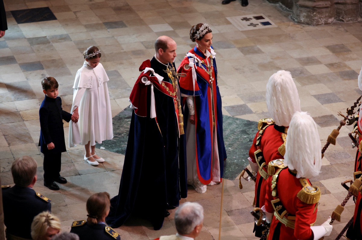 Britain's Prince William and Catherine, Princess of Wales attend Britain's King Charles and Queen Camilla's coronation ceremony at Westminster Abbey, in London, Britain, on 6th May, 2023.