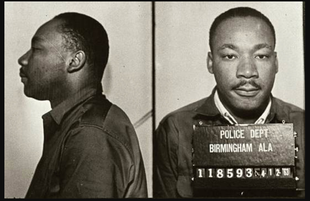 Mugshots of Rev Martin Luther King Jr on on 12th April, 1963, in Birmingham, Alabama.