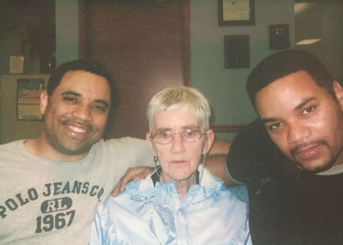 Pat, left, and John Blake with their mother, Shirley Dailey. 