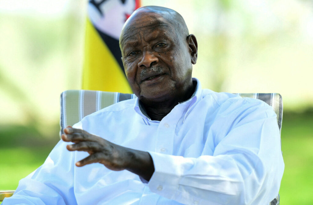 Uganda's President Yoweri Museveni speaks during a Reuters interview at his farm in Kisozi settlement of Gomba district, in the Central Region of Uganda, on 16th January, 2022.